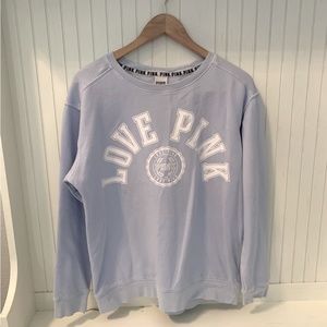 LOVE PINK CrewNeck Baby Blue Sweatshirt